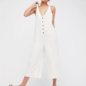 Free people white cotton jumpsuit